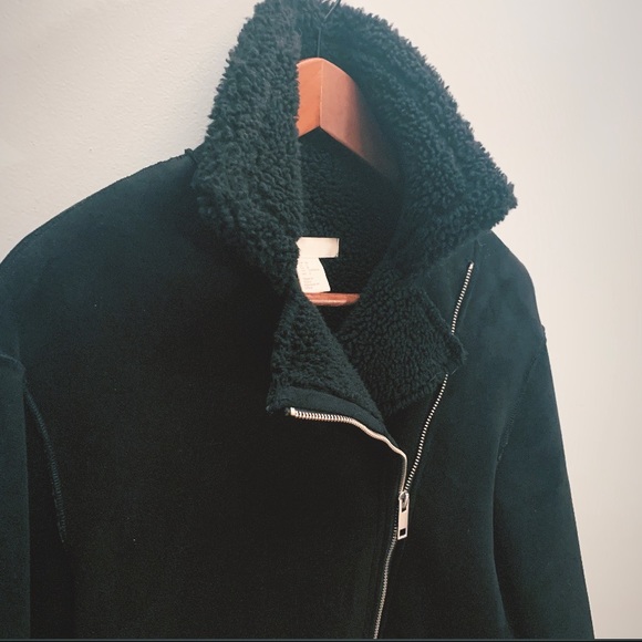 H&M Faux suede, sherpa lined, biker jacket - Picture 2 of 7